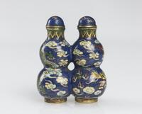 Late Qing /Republic-A Cloisonné Double Gourd Snuff Bottle
