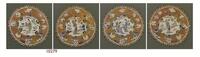 Late Qing/Republic -A Group Of Four Silk With Gilt Tread Embarrassed Figures