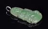 A Semi Translucent Jadeite Carved Guan Yin Pendant - 2