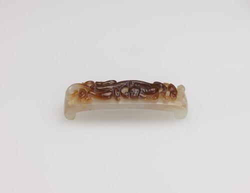 Qing-A Russet White Jade Carved Chilung Sword Fitting