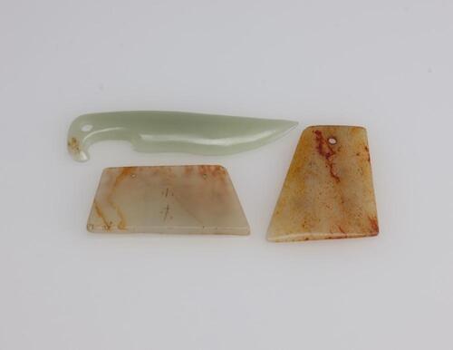 Antique - A Group Of Three White Jade