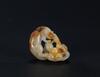 Qing-A Russet White Jade Carved Squirrel And Grape