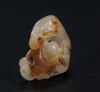 Qing-A Russet White Jade Carved Squirrel And Grape - 3