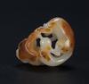 Qing-A Russet White Jade Carved Squirrel And Grape - 4