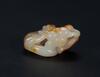 Qing-A Russet White Jade Carved Squirrel And Grape - 5