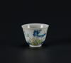 Qing -A Doucai Flower Cup-“Da Qing Qianlong Nina Zhi” Mark - 4
