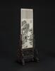 Late Qing/Republic->A Ivory Carved Landscape And Calligraphy Small Screen藏 - 2