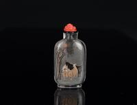 Ma Shaoxuan (1867-1939) - A Inside Painted Glass ‘Three Ram’ Snuff Bottle<