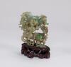 Qing-A Jadeite Carved Five Dragon Chase Pearl (Wood Stand) - 2