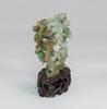 Qing-A Jadeite Carved Five Dragon Chase Pearl (Wood Stand) - 3