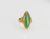 Republic - A Jadeite Mounted With Gold RingJadeite Ring (Guarantee Grade A Natural Jadeite Or Money Back Within 30 Days.)