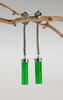 A Pair Of Very Translucent Green Jadeite Earrings - 2