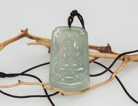 A Translucent Icy like Jadeite Carved Guan Yin Pandent