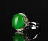 An Bright Apple Green Jadeite Diamond Ring - 5