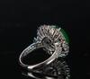 Top Quality Glassy Jadeite Jade Diamond Ring - 7