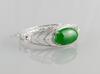 Super large bright green Jadeite Jade cabochon diamond bangle - 3