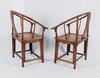 A Pair Of Huanghuali And Hardwood Horseshoe Armchairs - 4