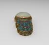 Qing - A Gilt-Bronzed Cloisonné Insert White Jade - 5