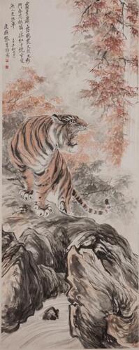 Zhang Shanma (1882-1940) - Ink And Color On Paper, Framed.