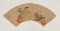 Ju Chao (1811-1899) - Ink And Color On Paper, Fan Painting, Mounted.