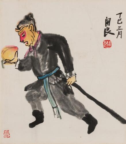 Guan Liang(1900-1986) - Ink And Color On Paper, Hanging Scroll.