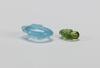 Qing - An Aquamarine And Green Tourmaline Carved Pendants - 3