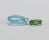 Qing - An Aquamarine And Green Tourmaline Carved Pendants - 5