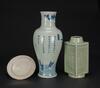 Republic-A Large Blue And White Vase,Celadon Glazed Vase And White Glazed Plate - 3