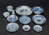 Qing-A Group Of 11 Blue And White Dishes And Bowl (Some With Mark) - 3