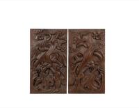 A Pair Of Wood Carved Dragon Board