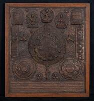 Qing - A Copper Twelve Zodiac Buddhism Plaque With Wood Framed
