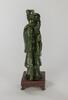 A Spinach Jade Carved Shou Statue - 5