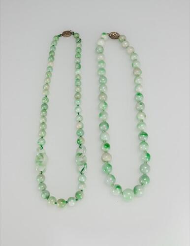 Republic - Two Jadeite Necklaces -(Guarantee Grade A Natural Jadeite Or Money Back Within 30 Days.)