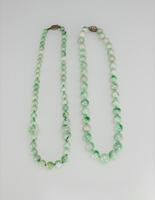 Republic - Two Jadeite Necklaces -(Guarantee Grade A Natural Jadeite Or Money Back Within 30 Days.)