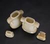 A Pair Of White Jade Carved Vases With Cover - 5