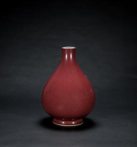 Qianlong Of PeriodA Sacrificial Red Glazed Pear Shaped Vase
