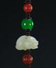 Qing-A White Jade Carved Gold Coin And Beast String Together - 5
