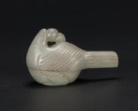 Qing-A White Jade Carved Bird Cover Box