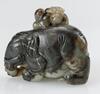 QingA Black And White Jade &#8216;Child Ride Elephant&#8217; Statue - 4