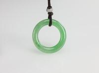 A Lovely Sweet Apple Green Jadeite Hoop Pendant