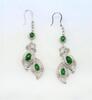 A Top Quality Emerald Green Jadeite Designer Earing - 2