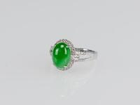 A Bright Apple Green Jadeite Ring