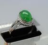 A Bright Apple Green Jadeite Ring - 5