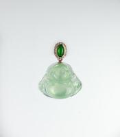 An Amazing Transparent Glassy Jadeite Carved Buddah Pendant