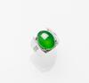 An Extremely Rare Glassy Bright Green Jadeite Jade Ring