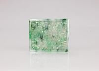 Qing-A Green Jadeite Carved Two Dragon And Shou