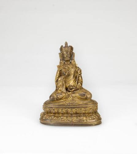 Tibet-A Gilt-Bronze Of Padmasambhava