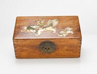 Qing- An Beautiful Huanghuali Inlaid Mother Of Pearl and Gems Cover Box