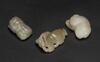 QingA Group Of Three Celadon Carved White Jade - 7