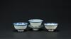 Late Qing/Republic- A Three Blue And White Cups and One Cup Pad With Mark - 3